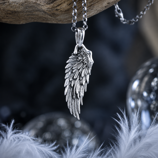 Colgante Ala de Ángel en Plata 925 · Joyería Gótica Artesanal