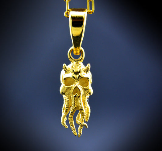 Colgante pequeño de Cthulhu en oro de 10k, 14k y 18k - Calavera con tentáculos - Joyería gótica - Regalo de joyería genial      5 de 5 estrellas