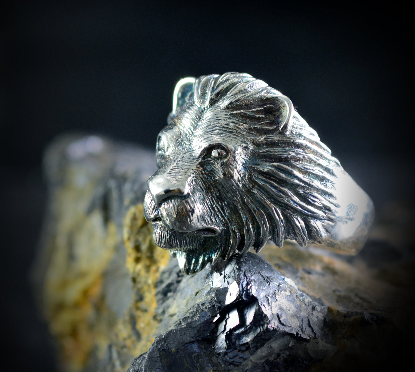 Anillo Leon hecho a mano en plata de ley 925, Anillo tótem León