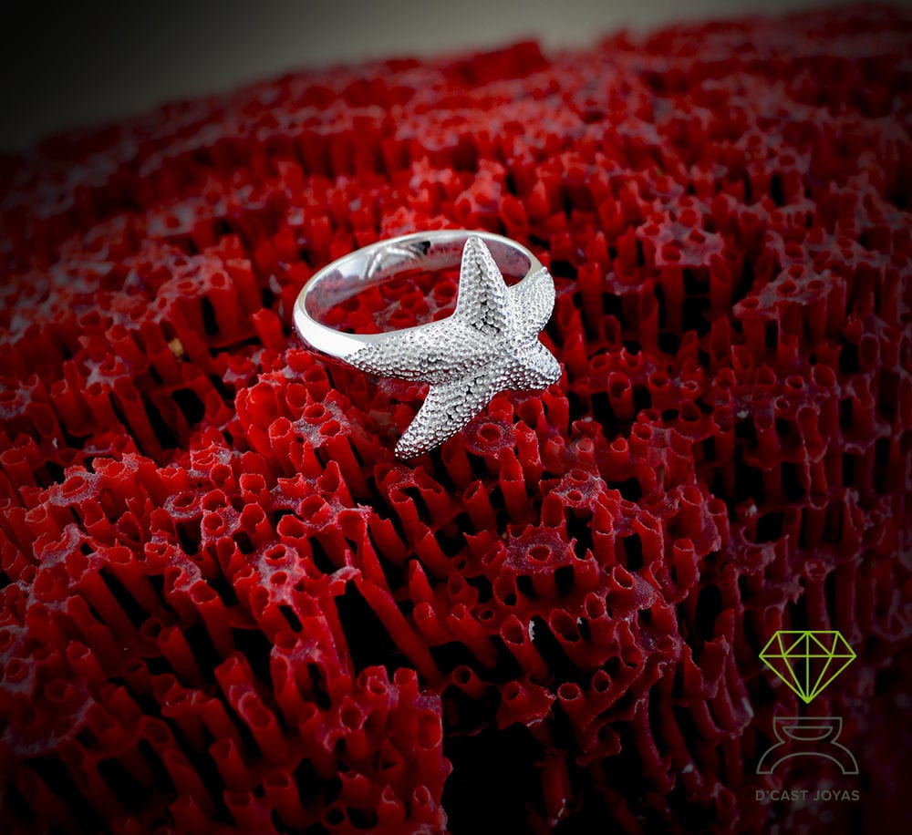Anillo plata Estrella de mar, Anillo estrella cinco puntas, Joyería de mar, Anillo artesanal, Estilo Boho, Joyería unisex