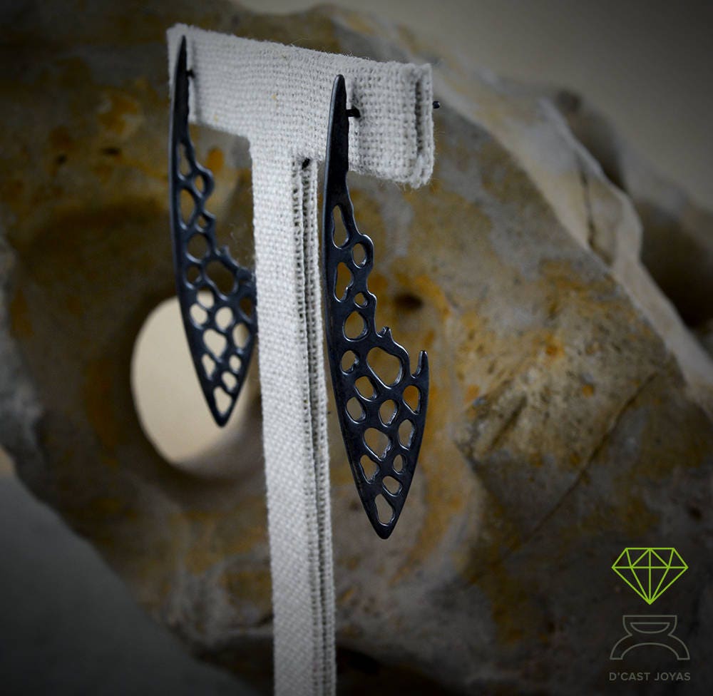 Pendientes largos plata huesos, Pendientes alas de libélula, Pendientes largos de plata 925, Pendientes artesanales, Estilo Boho,