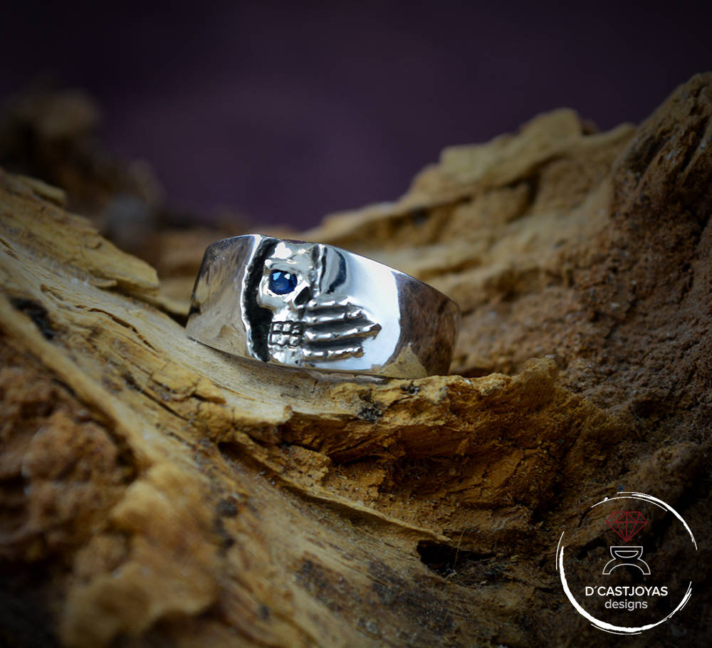 Anillo banda calavera Winter is coming pequeño