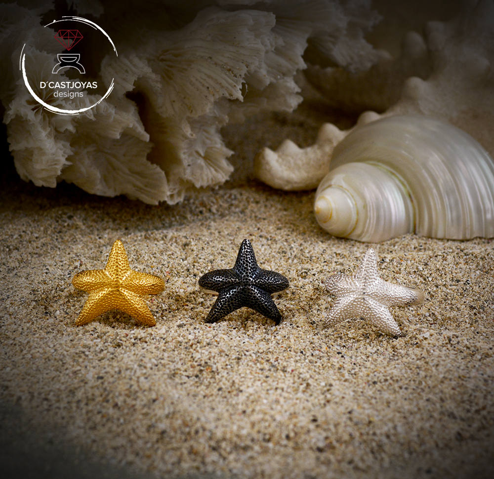 Anillo plata Estrella de mar, Anillo estrella cinco puntas, Joyería de mar, Anillo artesanal, Estilo Boho, Joyería unisex