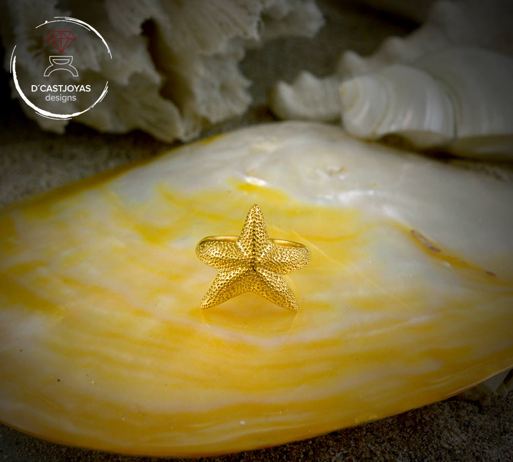 Anillo plata Estrella de mar, Anillo estrella cinco puntas, Joyería de mar, Anillo artesanal, Estilo Boho, Joyería unisex