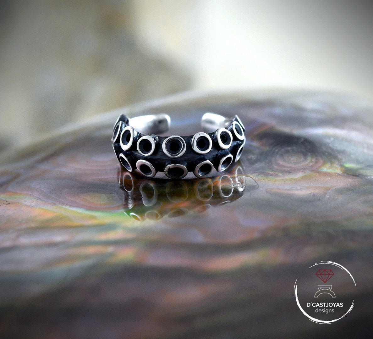 Falso piercing, Anillo para el septo o tabique nasal, Aro nariz plata, Tentáculo pulpo, Joyería del océano, Estilo boho - D´Cast