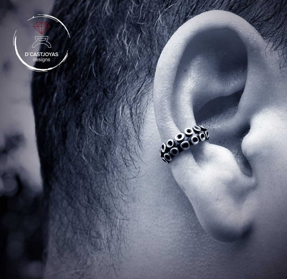 Falso piercing, Anillo para el septo o tabique nasal, Aro nariz plata, Tentáculo pulpo, Joyería del océano, Estilo boho - D´Cast