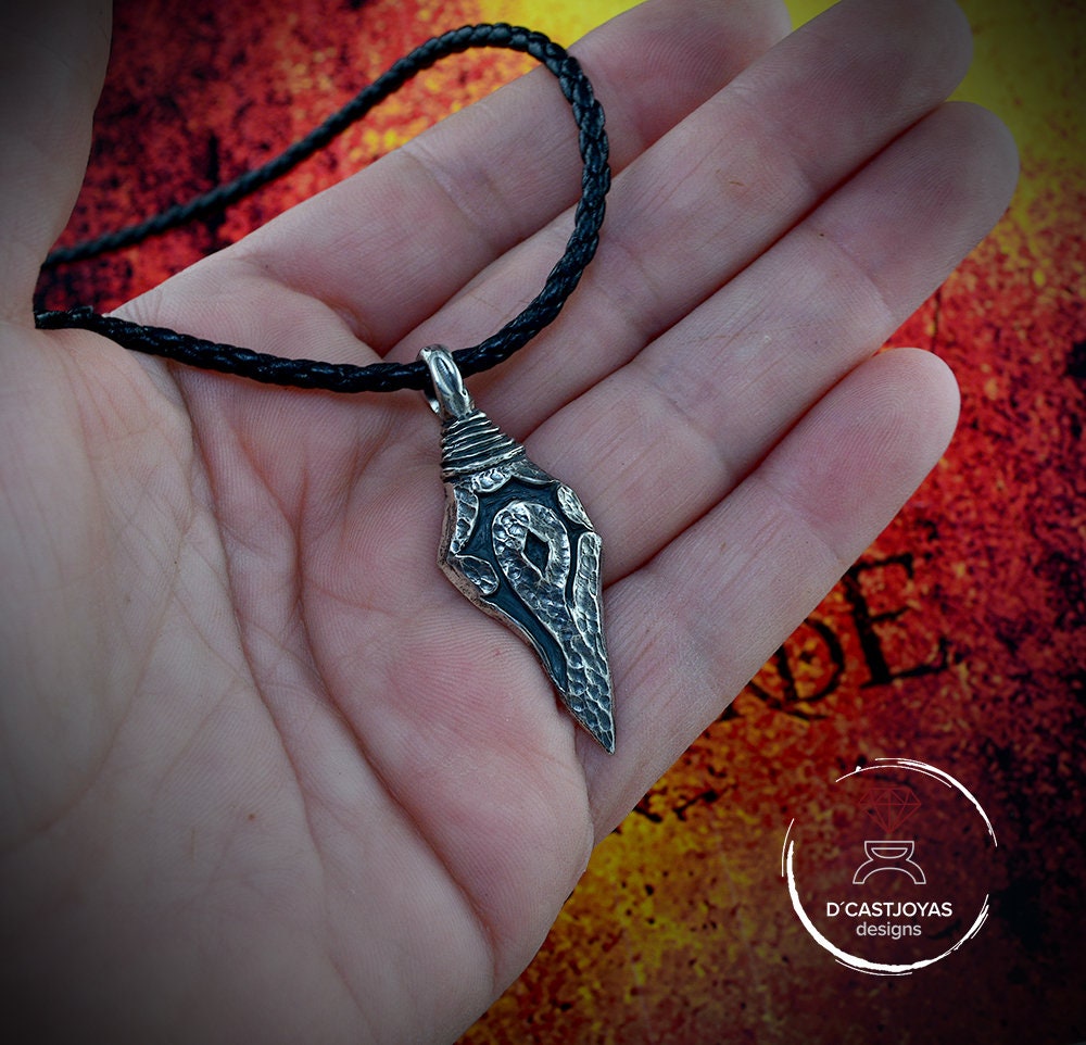 Colgante plata de la Horda, Colgante Wow, Colgante rústico plata oxidada hombres - D´Cast