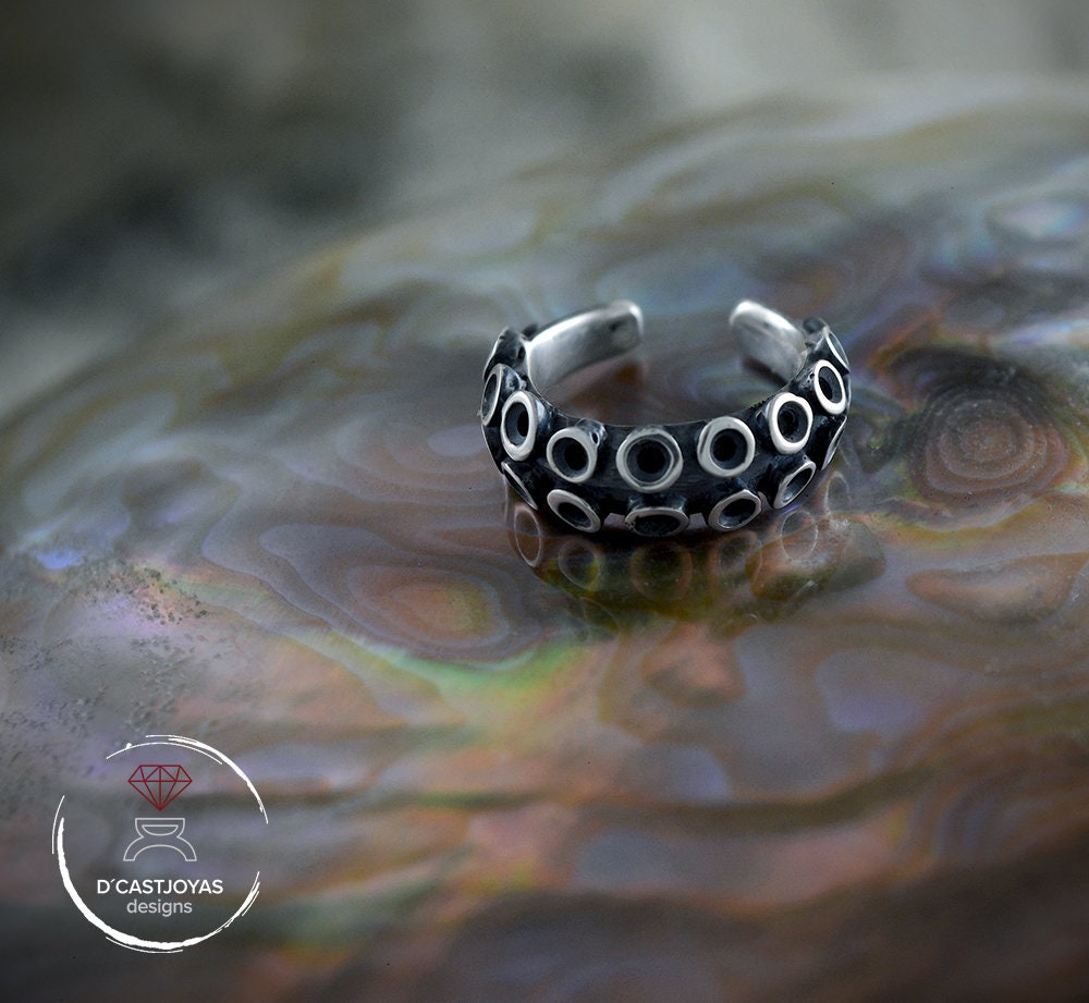 Falso piercing, Anillo para el septo o tabique nasal, Aro nariz plata, Tentáculo pulpo, Joyería del océano, Estilo boho - D´Cast