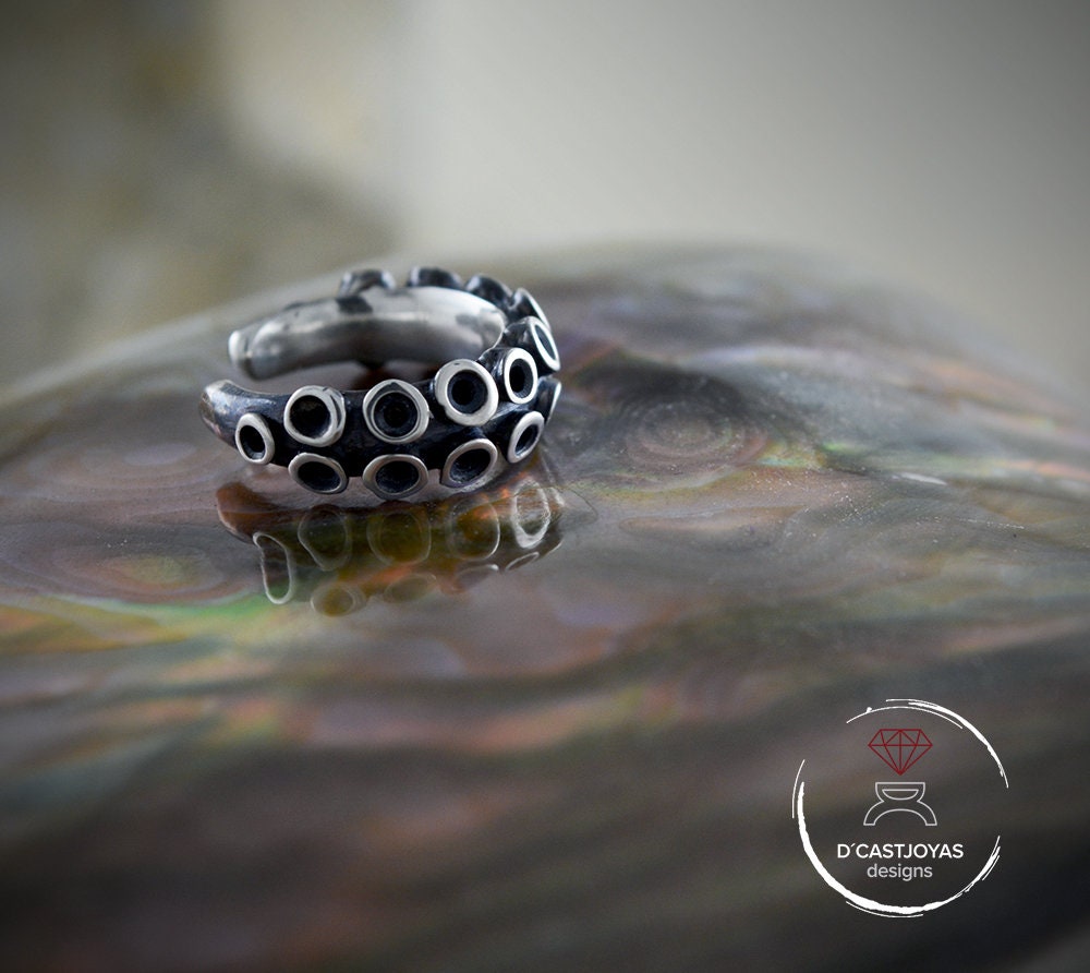 Falso piercing, Anillo para el septo o tabique nasal, Aro nariz plata, Tentáculo pulpo, Joyería del océano, Estilo boho - D´Cast