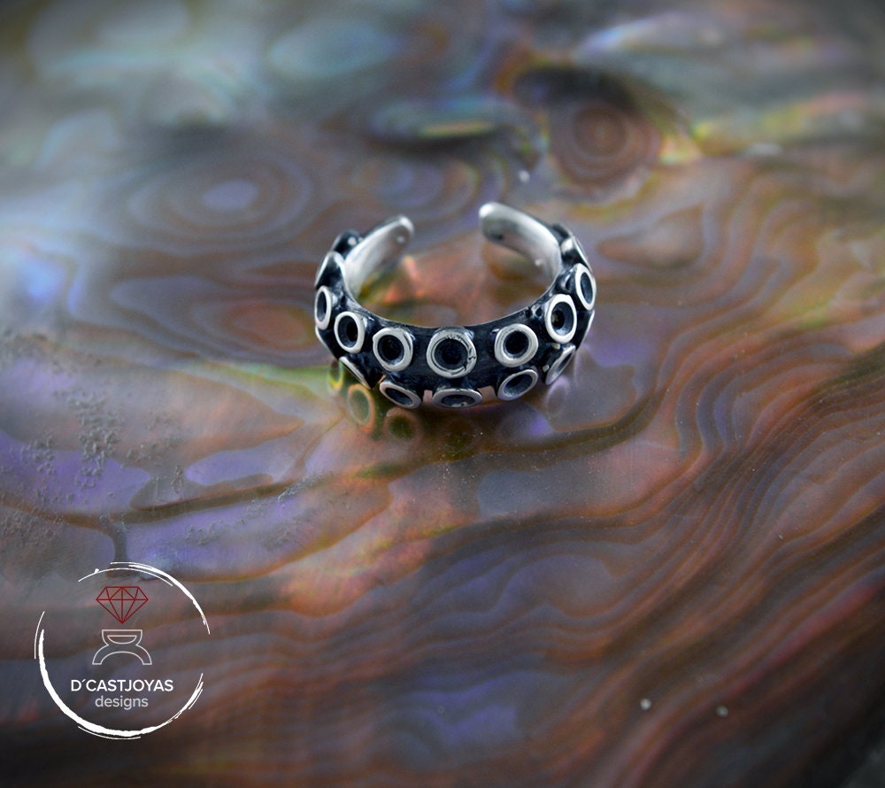 Falso piercing, Anillo para el septo o tabique nasal, Aro nariz plata, Tentáculo pulpo, Joyería del océano, Estilo boho - D´Cast