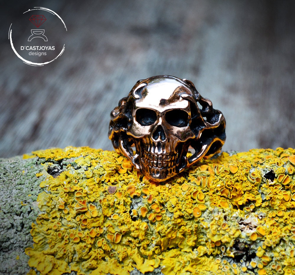 Anillo calavera con tentáculos de bronce - D´Cast