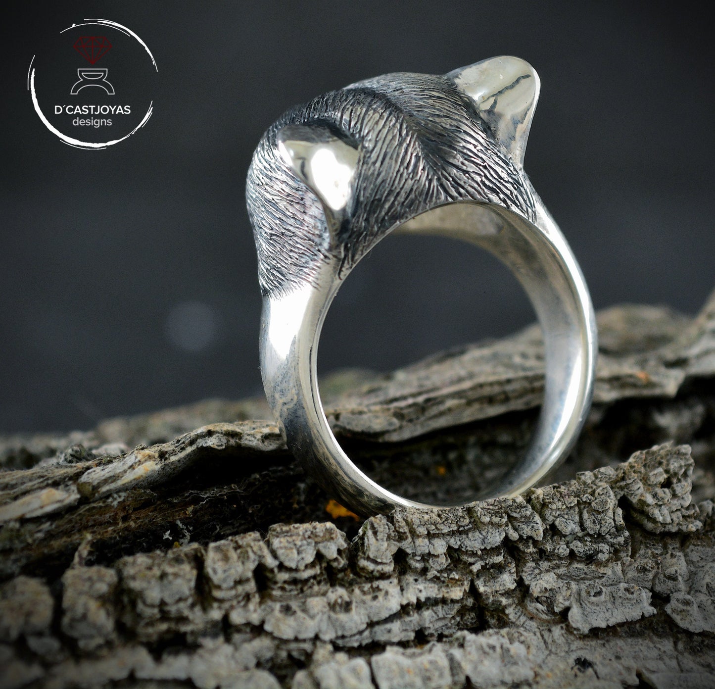 Anillo pantera de plata maciza 925, Anillo tótem pantera, Anillo puma de plata - D´Cast