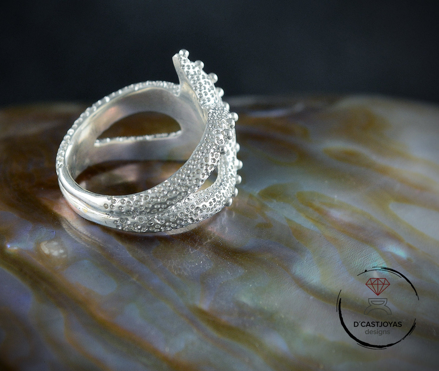 Anillo plata 925 ajustable estrella de mar, Joyería unisex, Estilo boho, Joyería del mar