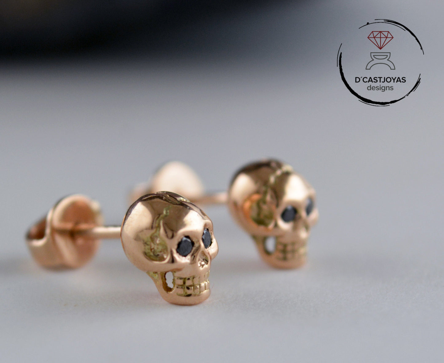 Suplemento cierre rosca para los pendientes tiny skull en oro 14k y 18k, trasera de pendiente de tornillo