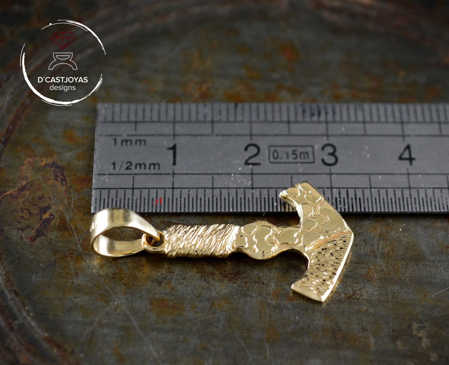 Colgante martillo de Thor hecho a mano en oro solido de 14k y 18k , Mjolnir, Colgante vikingo - D´Cast
