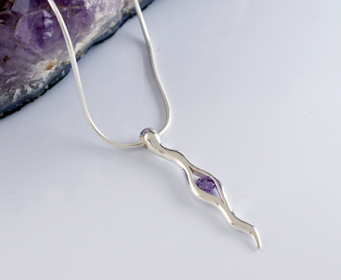 Colgante plata de El ojo de la suerte con piedra, Joyería contemporánea - D´Cast