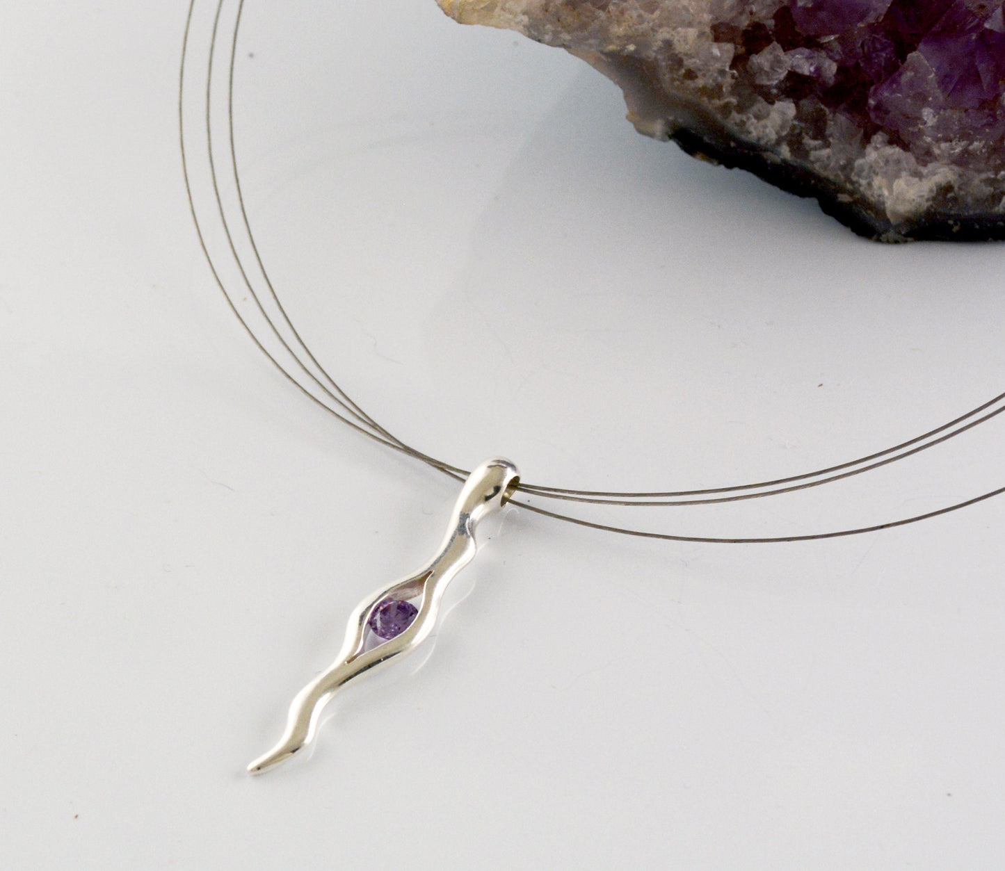 Colgante plata de El ojo de la suerte con piedra, Joyería contemporánea - D´Cast