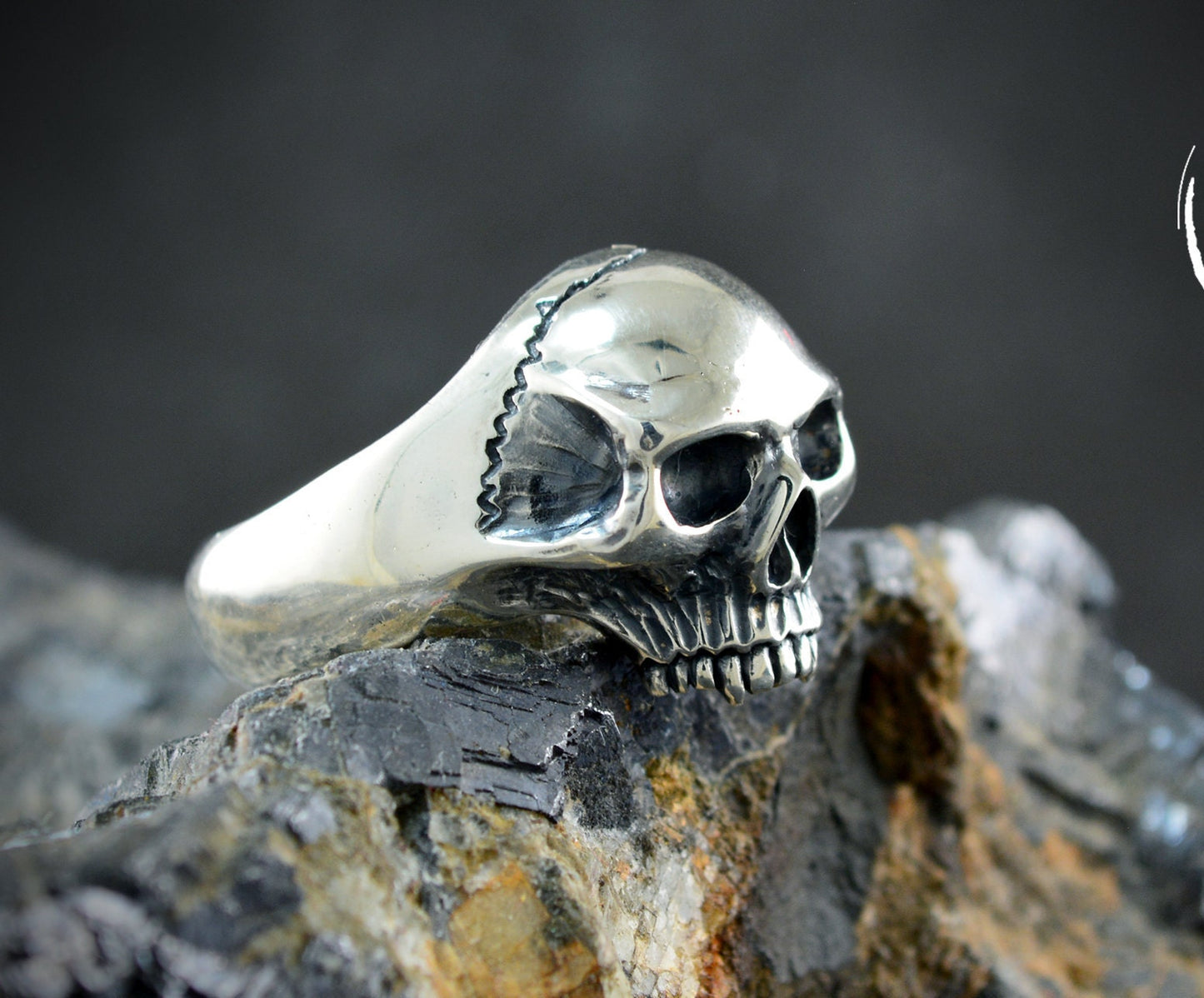Anillo de pequeña calavera sin mandíbula