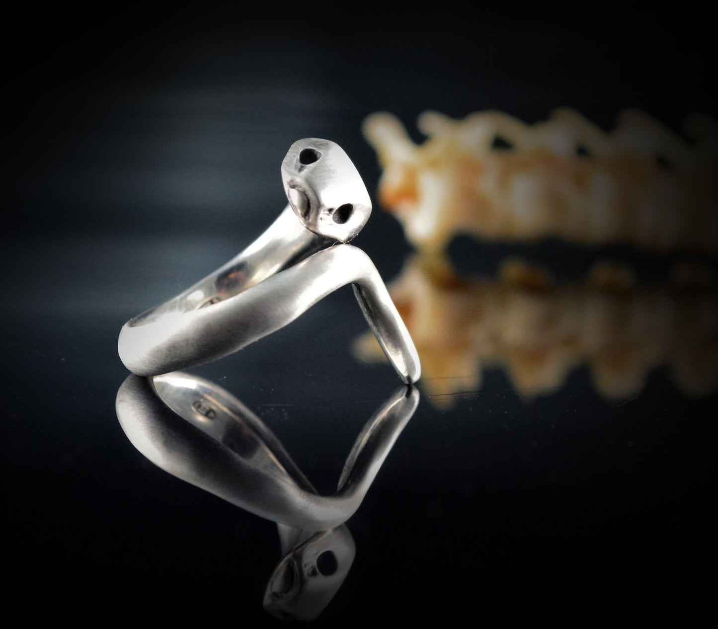 Anillo serpiente de plata de ley maciza, Anillo Ouroboros - D´Cast