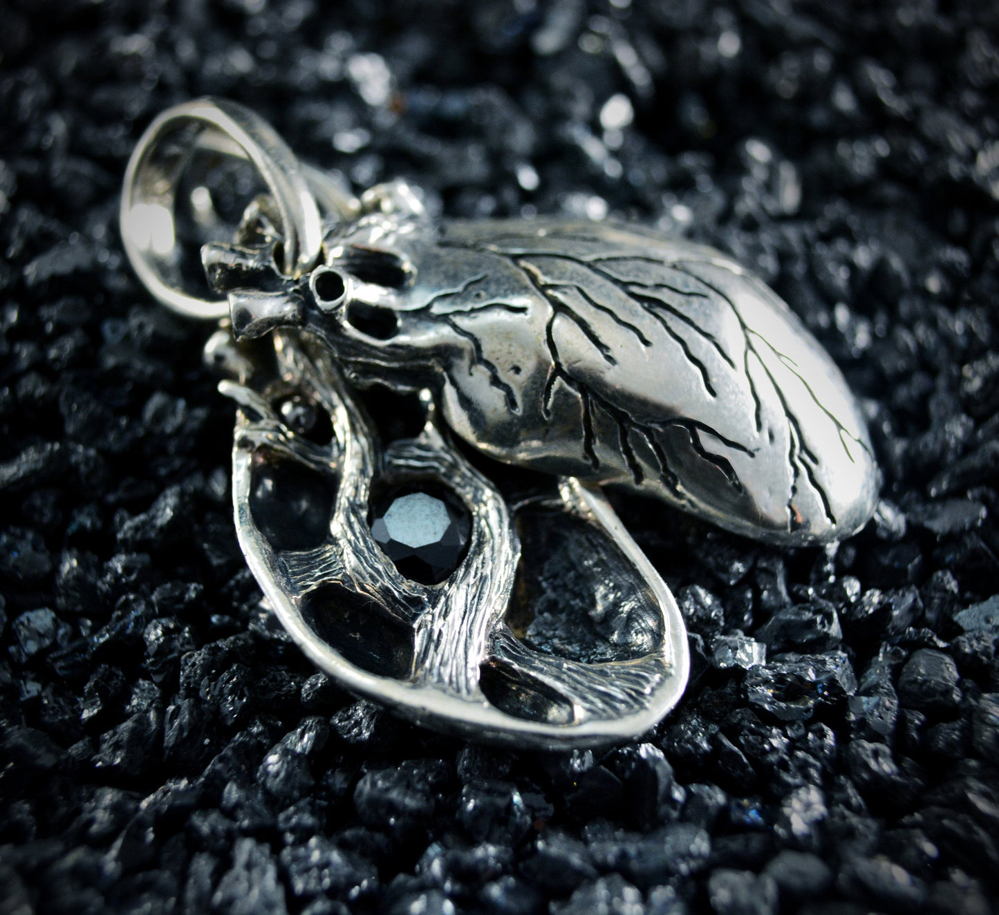 Colgante de plata de ley con tanzanita natural, Colgante de corazón humano con rubí natural, Regalo especial Día de la Madre