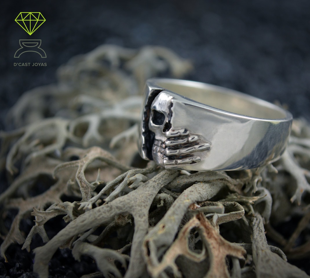 Anillo banda calavera Winter is coming pequeño