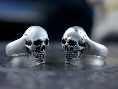 Cráneo Núcleo — Anillo de Calavera en Plata Maciza Hecho a Mano