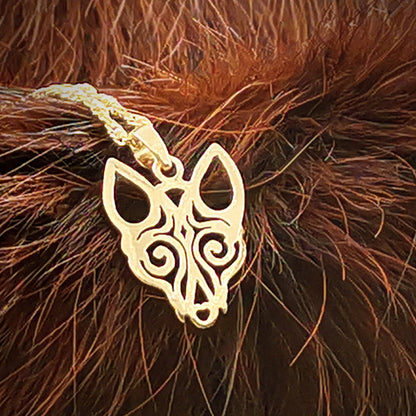 Colgante lobo vikingo hecho a mano en oro sólido, Joyería vikinga de oro