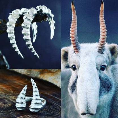 Anillo plata Cuerno de Dragón, Anillo abierto Dragón, Anillo artesanal, Hueso de dragón, Joyería gótica, Joyería unisex, Estilo urbano