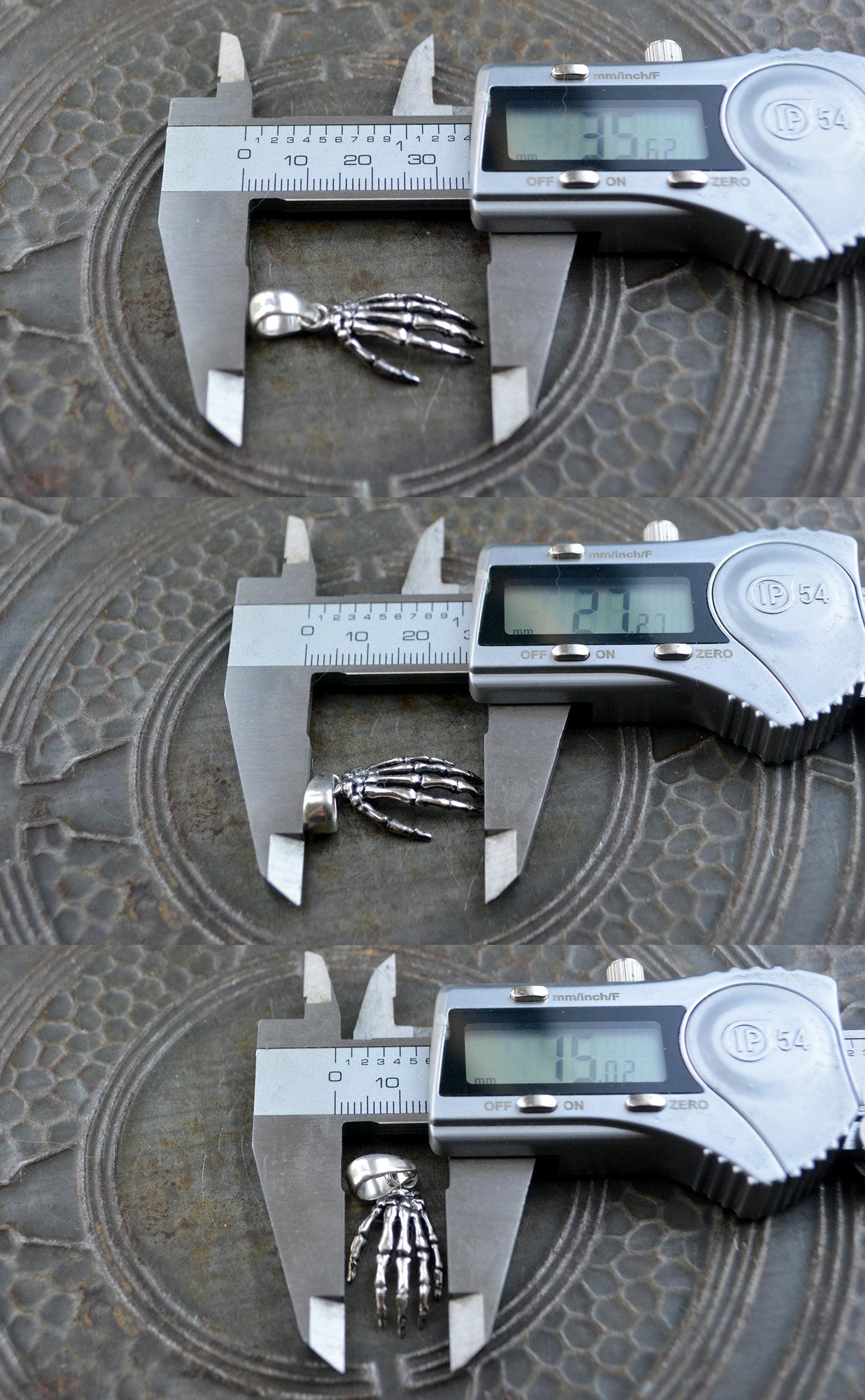 Colgante Mano Esqueleto Plata de Ley | Joyería Gótica Halloween Hecha a Mano | Colgante Estilo Tatuaje Alternativo