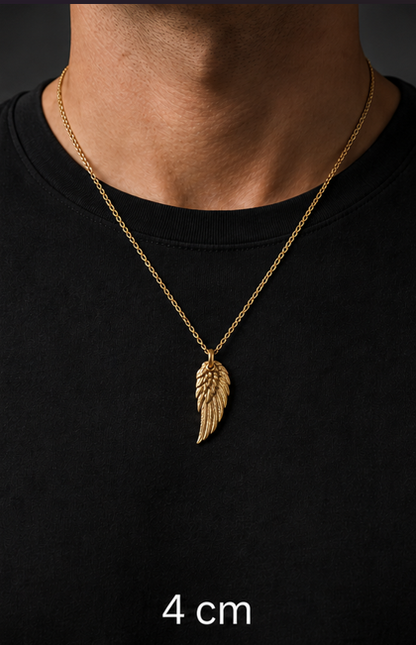 Primer pago reserva – Colgante personalizado de ala en oro macizo de 14k – Reservado para Andreas