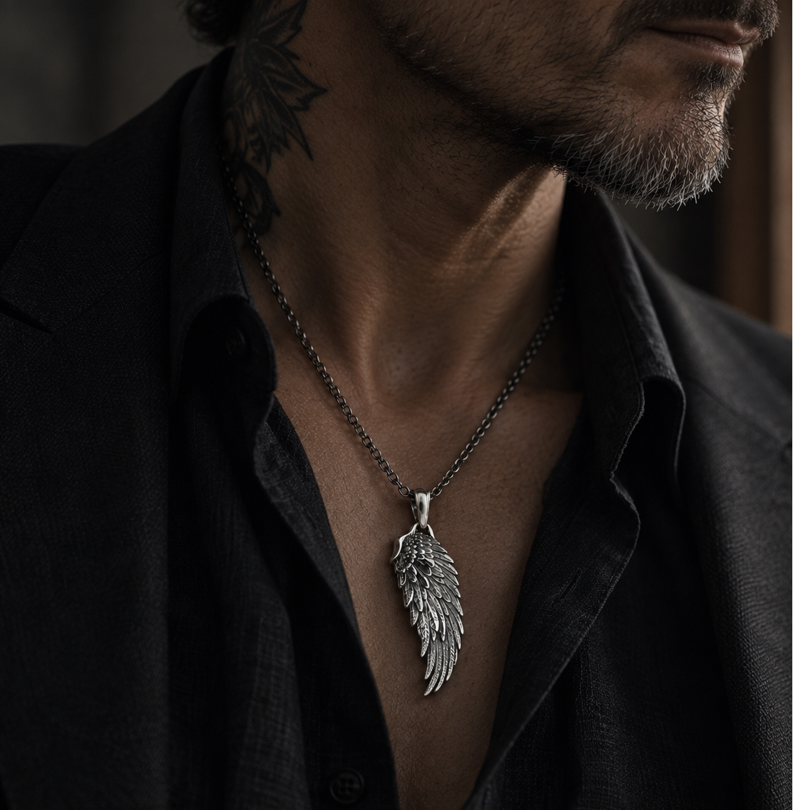 Colgante Ala de Ángel en Plata 925 · Joyería Gótica Artesanal - D´Cast