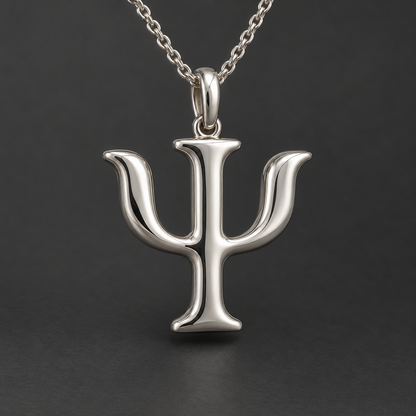 Colgante personalizado · Letra Psi en plata de ley. Reservado