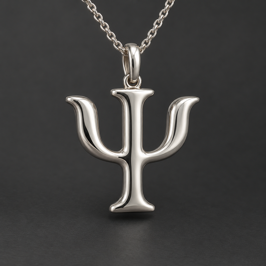 Colgante personalizado · Letra Psi en plata de ley. Reservado