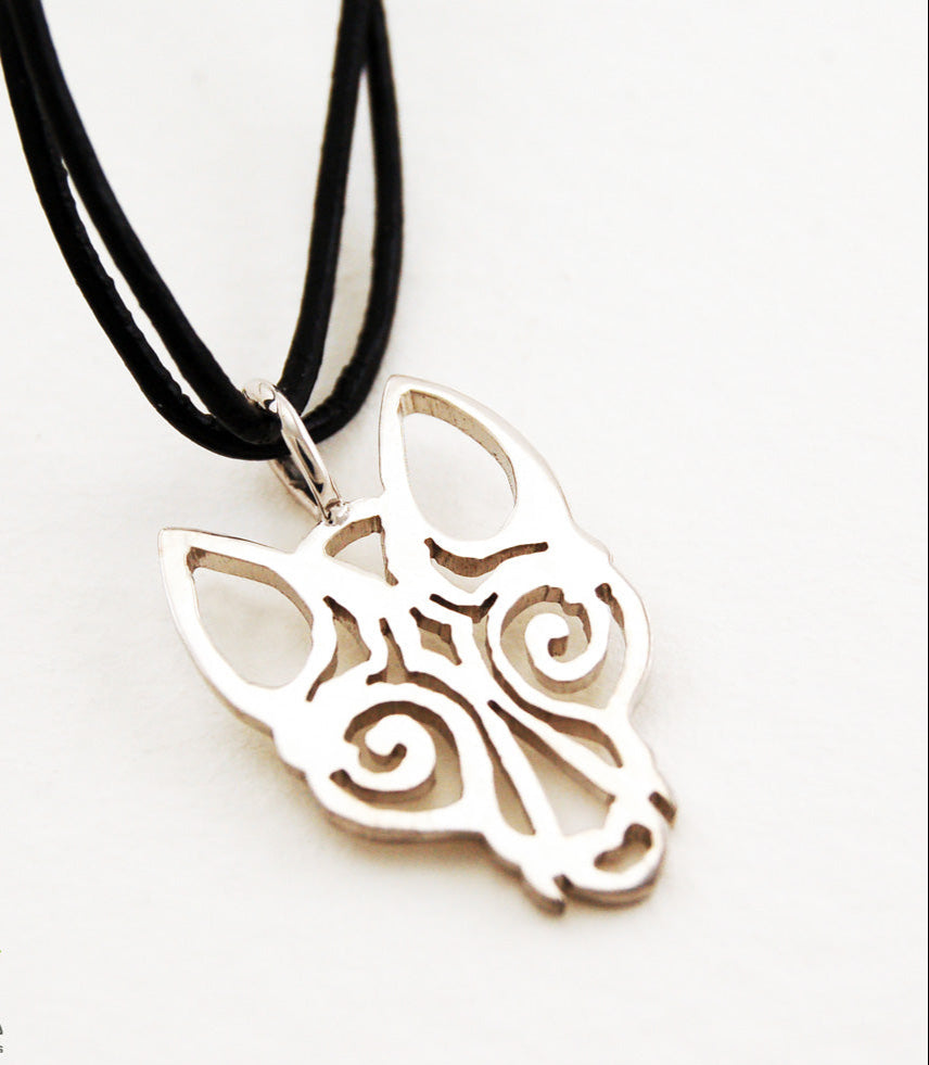 18k and 14k gold pendant viking wolf handmade