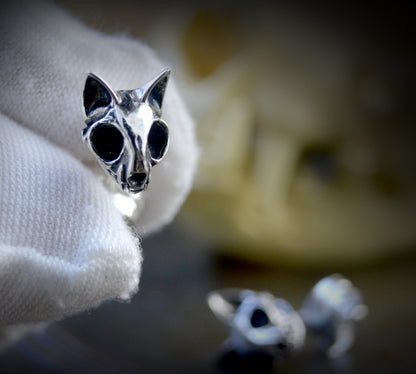 Pendientes tiny felinos místicos – Plata de ley artesanal