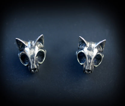 Pendientes tiny felinos místicos – Plata de ley artesanal