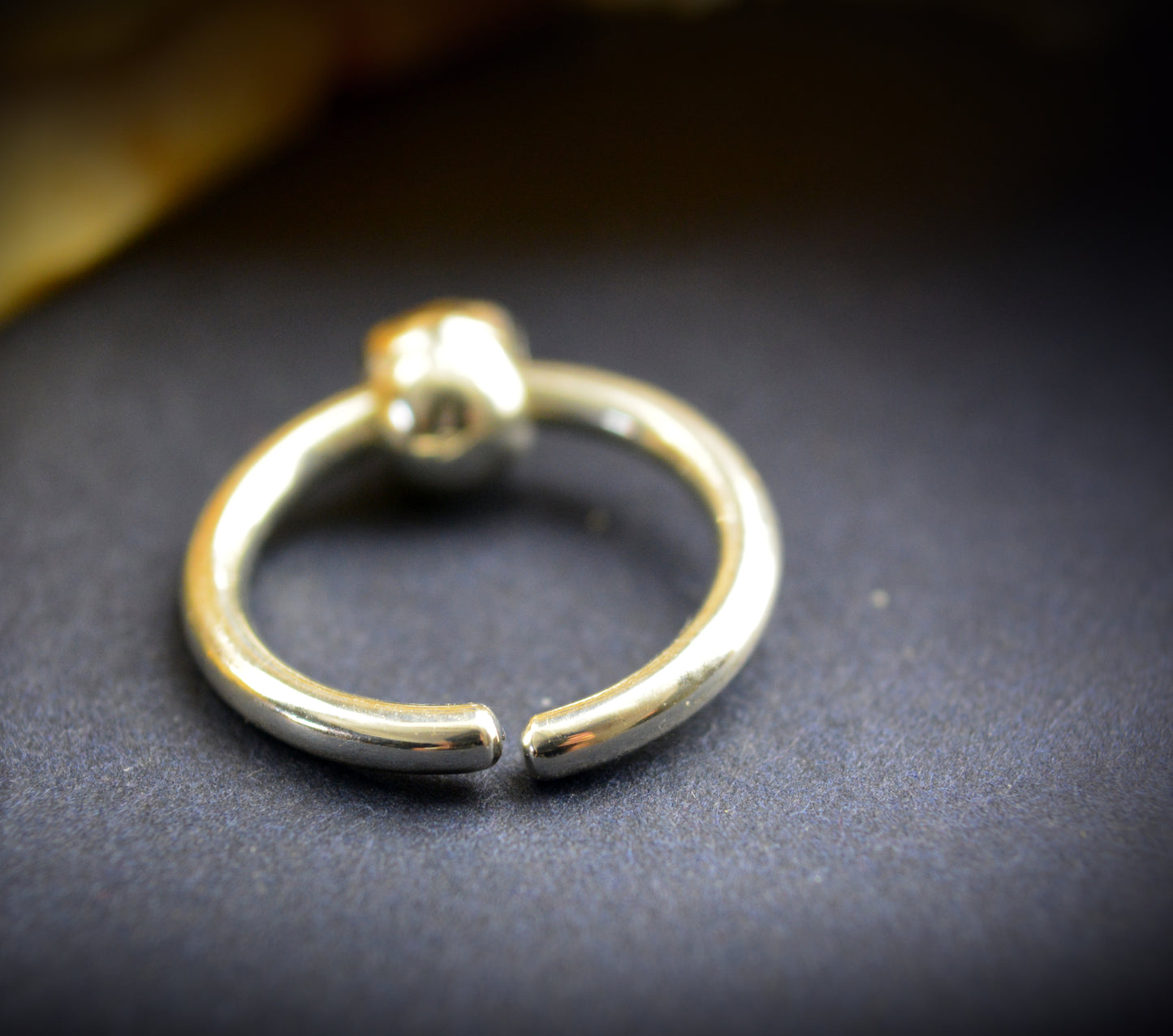Aro para nariz con calavera pequeña de plata de ley , Septum, joyería punk