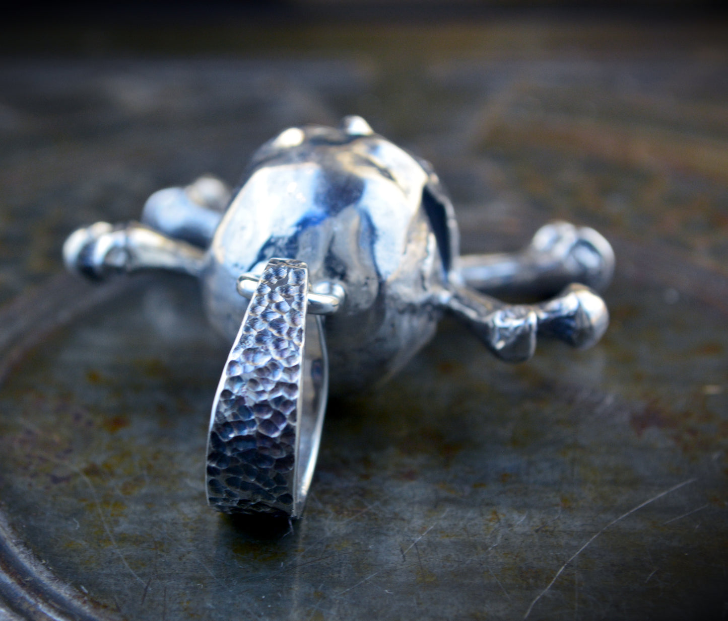 Silver Skull and Crossbones Pendant, Jolly Roger Necklace, Realistic Pirate Skull, Memento Mori