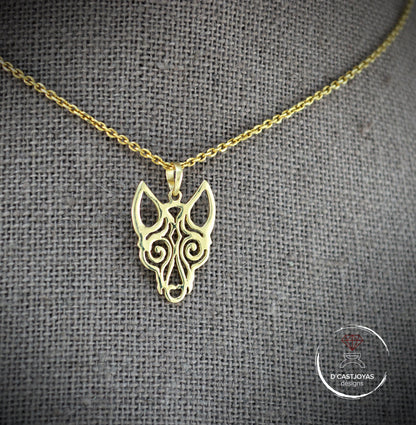 Colgante lobo vikingo hecho a mano en oro sólido, Joyería vikinga de oro