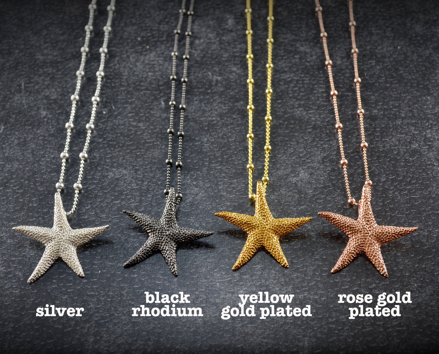 Colgante estrella de mar grande  hecho a mano en plata de ley, joyería oceánica bañada en oro, un regalo único para los amantes de la playa.