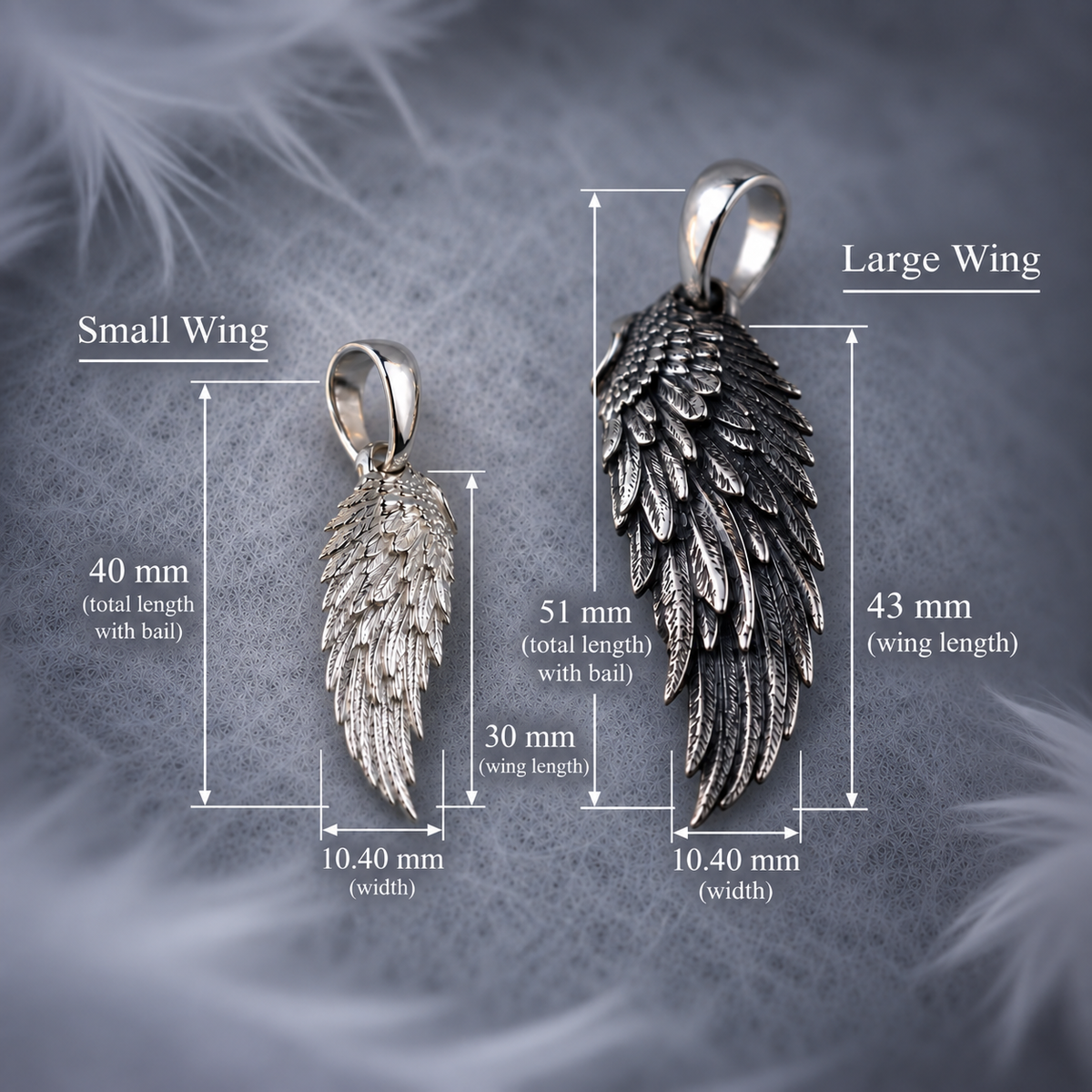 Colgante Ala de Ángel en Plata 925 · Joyería Gótica Artesanal - D´Cast