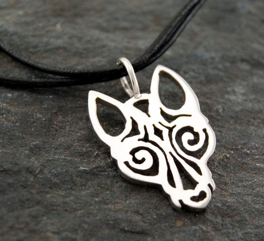 18k and 14k gold pendant viking wolf handmade