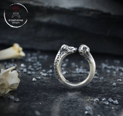 Reservado para J. G., anillo hueso grande personalizado en oro amarillo solido de 18k- SEGUNDO PAGO