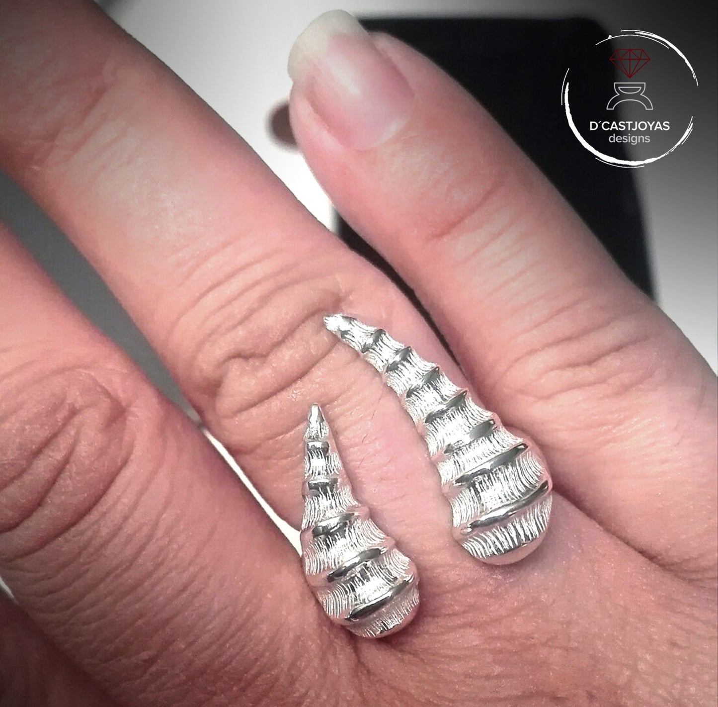Anillo plata Cuerno de Dragón, Anillo abierto Dragón, Anillo artesanal, Hueso de dragón, Joyería gótica, Joyería unisex, Estilo urbano