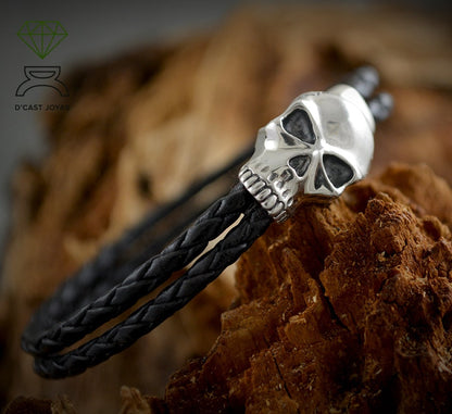 Reemplazo cuero Pulsera Cuervo y calavera