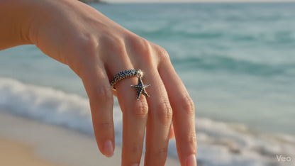 Anillo Estrella de Ítaca en Plata de Ley