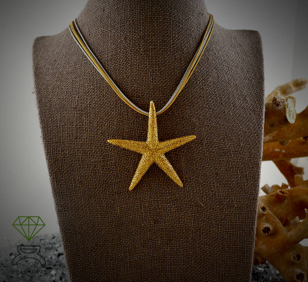 925 silver pendant Big starfish, Sea jewelry, Big starfish necklace, Boho style, Handmade pendant