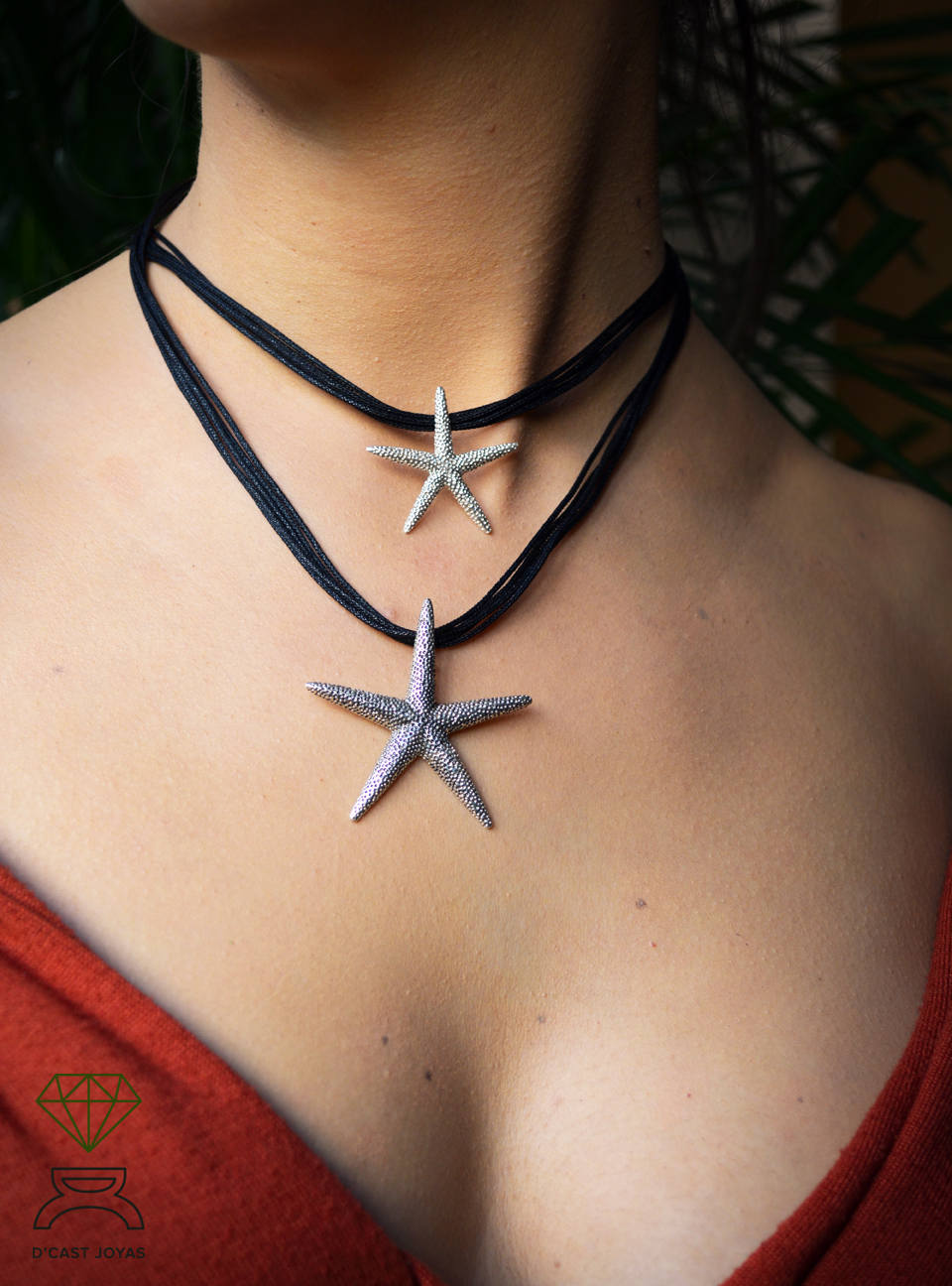 925 silver pendant Big starfish, Sea jewelry, Big starfish necklace, Boho style, Handmade pendant