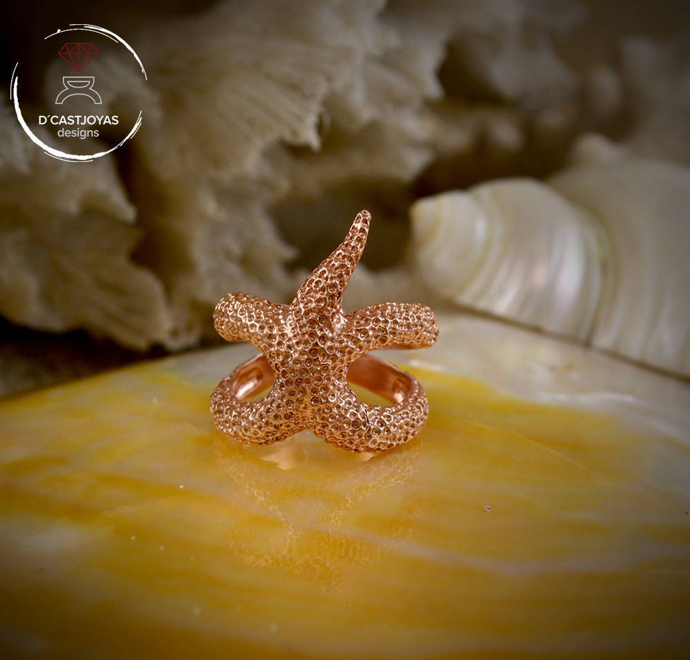 Anillo ajustable estrella de mar envolvente, Joyería del mar