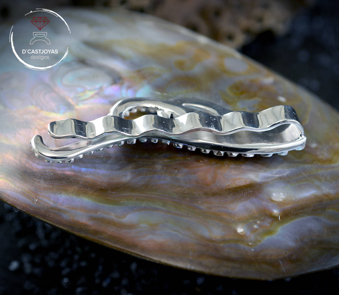 Pisacorbatas pulpo de plata 925, Regalo original  padrino de boda, Clip de corbata tentáculos de pulpo, Joyas de océano, Joyas artesanales - D´Cast